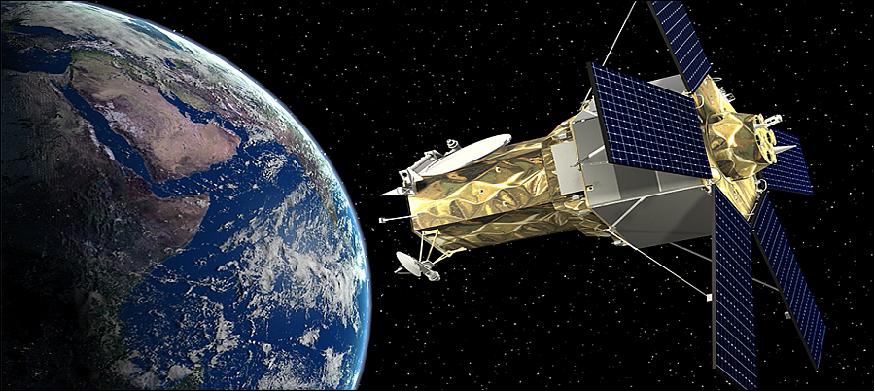 Figure 1: Artist's rendition of the WorldView-4 spacecraft (image credit: Lockheed Martin, Digital Globe)