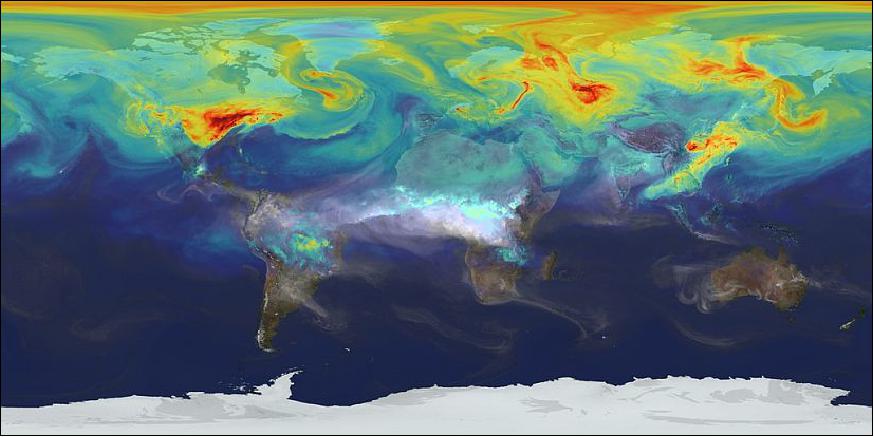 Figure 33: A still image of CO2 concentrations as of January 1, 2006 (image credit: NASA)