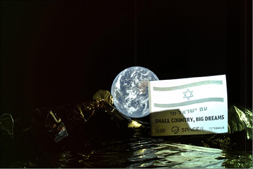 Figure 19: The Beresheet spacecraft's selfie (image credit: SpaceIL and IAI)
