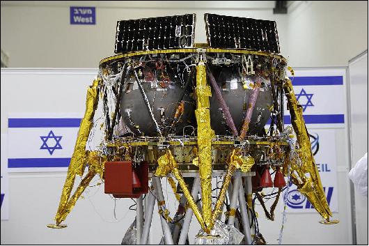 Figure 2: The privately funded Beresheet is ready for launch next year (Photo by Abir Sultan/EPA-EFE) 3)