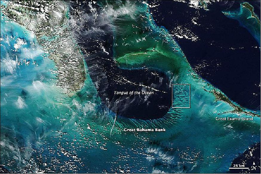 Figure 99: A MODIS image on Aqua of the Great Bahama Bank captured on Jan. 9, 2014 (image credit: NASA Earth Observatory)