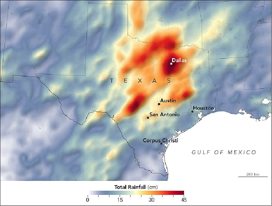 Figure 13: This IMERG map depicts GPM satellite-based measurements of rainfall from 1-31 October 2018 (image credit: NASA Earth Observatory, image by Joshua Stevens using IMERG data provided by NASA/GSFC)