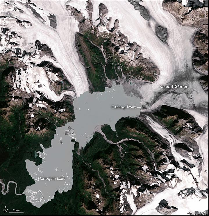Figure 8: OLI on Landsat-8 captured this image on 21 September 2018 (image credit: NASA Earth Observatory, image by Lauren Dauphin and Robert Simmon, using Landsat data from the U.S. Geological Survey. Story by Adam Voiland)