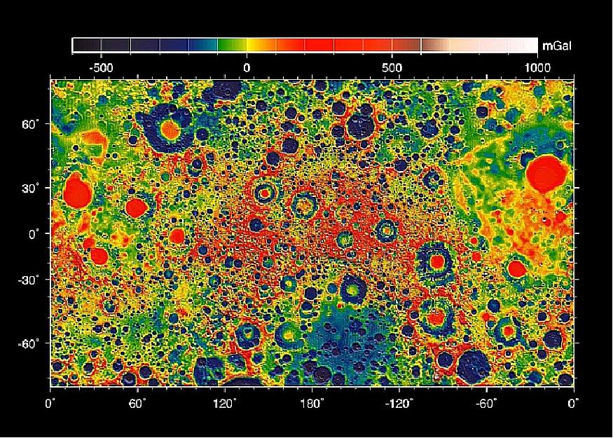 Figure 24: The gravity field of the moon as measured by NASA's GRAIL mission (image credit: NASA, MIT)