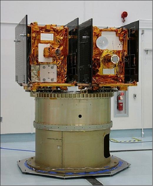 Figure 7: Photo of the twin GRAIL spacecraft in launch configuration (image credit: NASA)
