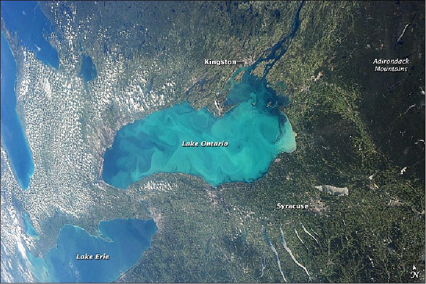 Figure 77: Whiting event on Lake Ontario in August 2013 (image credit: NASA)