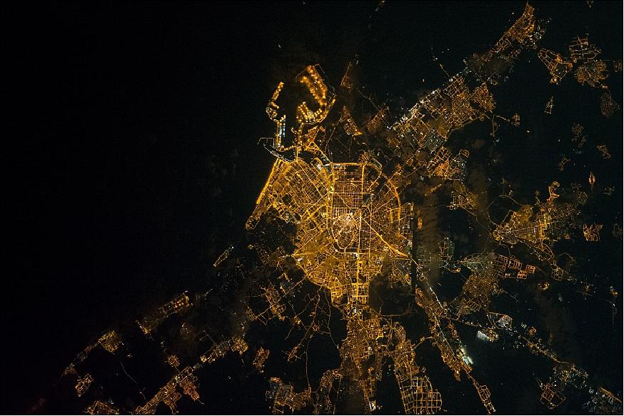 Figure 73: Human spaceflight and operations image of the week: the port of Valencia, Spain, seen from the ISS at night (image credit: ESA, NASA)