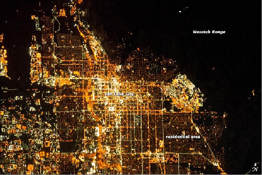 Figure 72: Astronaut photo of Salt Lake City, acquired on Dec. 12, 2013, with a Nikon D3S digital camera using an effective 600 millimeter lens (image credit: NASA/JSC)