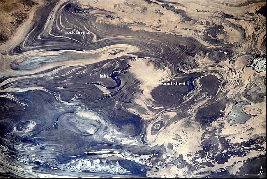 Figure 64: The Kavir desert in Iran, as seen from the International Space Station on Feb. 14, 2014 (image credit: NASA)