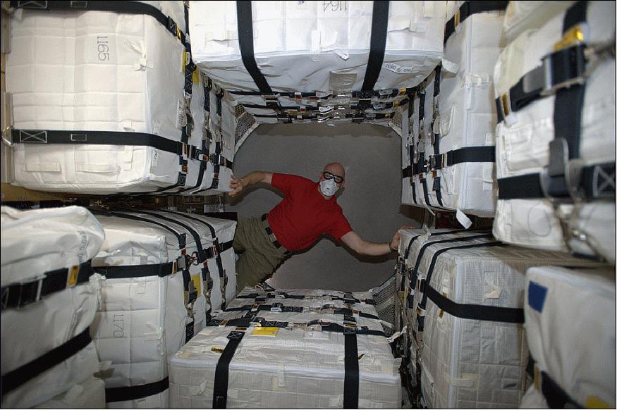 Figure 52: Astronaut Alexander Gerst inside the ATV-5 (Georges Lemaître) after hatch opening on August 14, 2014 (image credit: ESA/NASA)