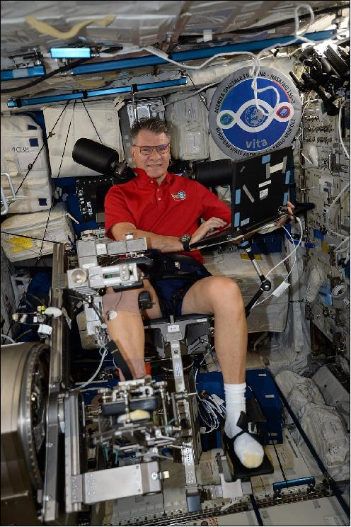 Figure 29: Human spaceflight image of the week: ESA astronaut Paolo Nespoli tests his muscles (image credit: ESA/NASA)