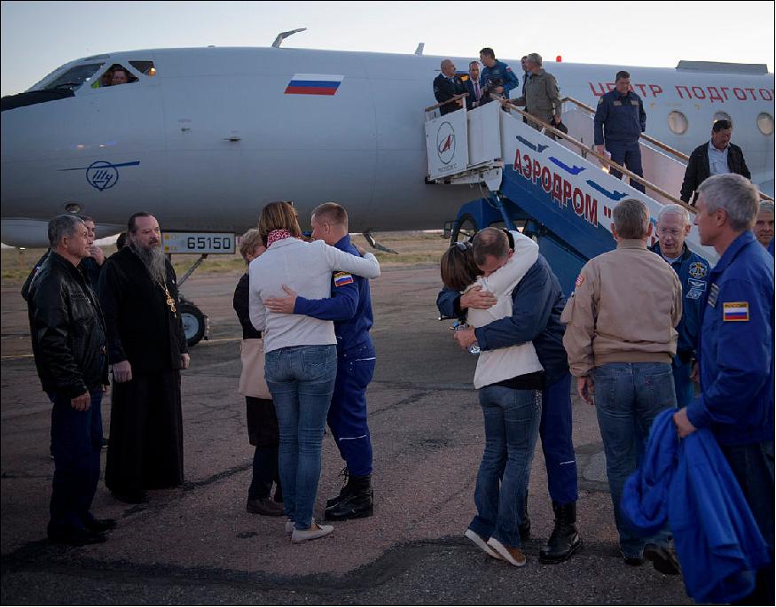 Figure 29: Human and robotic exploration image of the week: Expedition 57 crew return to Baikonur after an aborted launch. Cosmonaut Alexei Ovchinin of Roscosmos, left, and NASA astronaut Nick Hague, right, reminded the world of this fact last week when they set off for the International Space Station (image credit: NASA/Bill Ingalls)