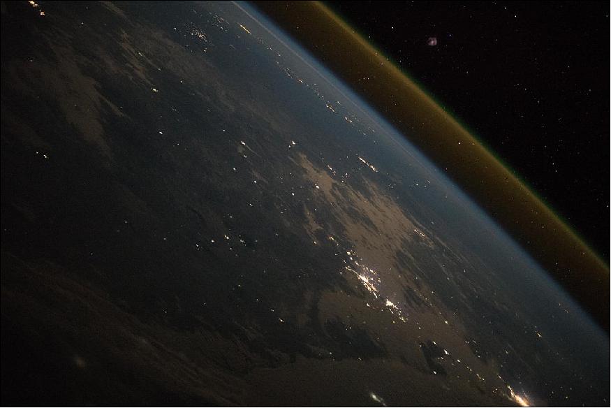 Figure 15: A photo of Earth from the ISS, captured in November 2018, that shows just how thin Earth's shield, our atmosphere, really is (image credit: ESA)