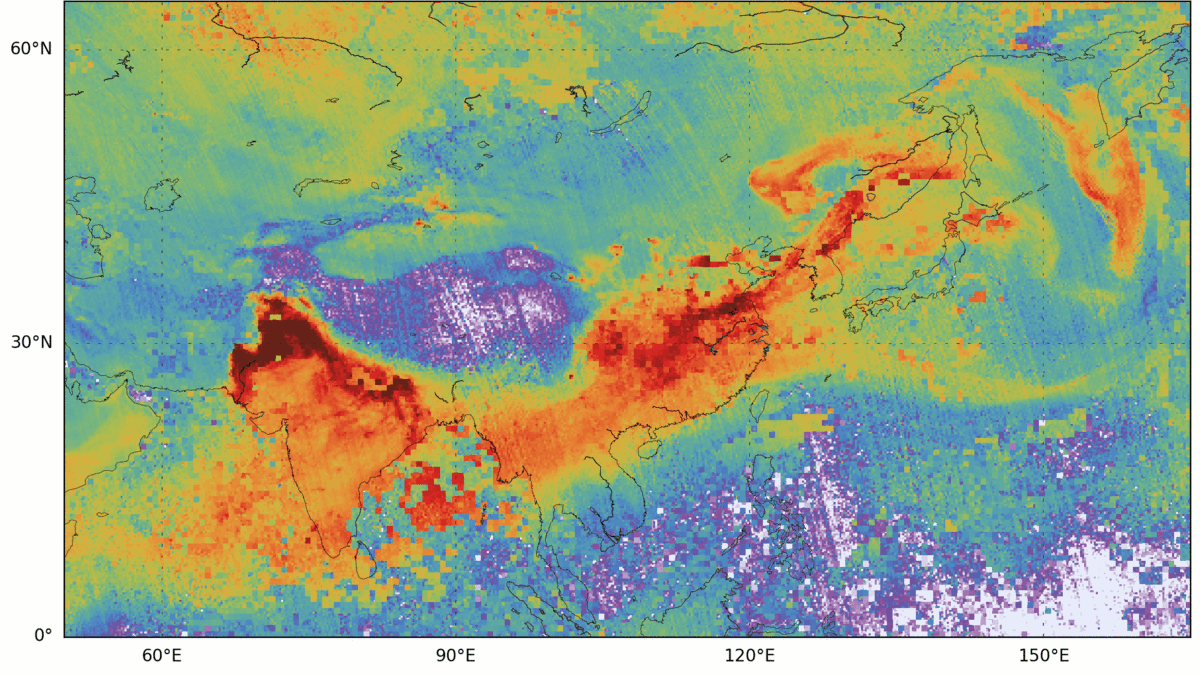 Figure 10: Following months of tests and careful evaluation, the first data on air pollutants from the Copernicus Sentinel-5P satellite have been released. These first maps show a range of trace gases that affect air quality such as carbon monoxide, nitrogen dioxide and ozone (image credit: ESA)