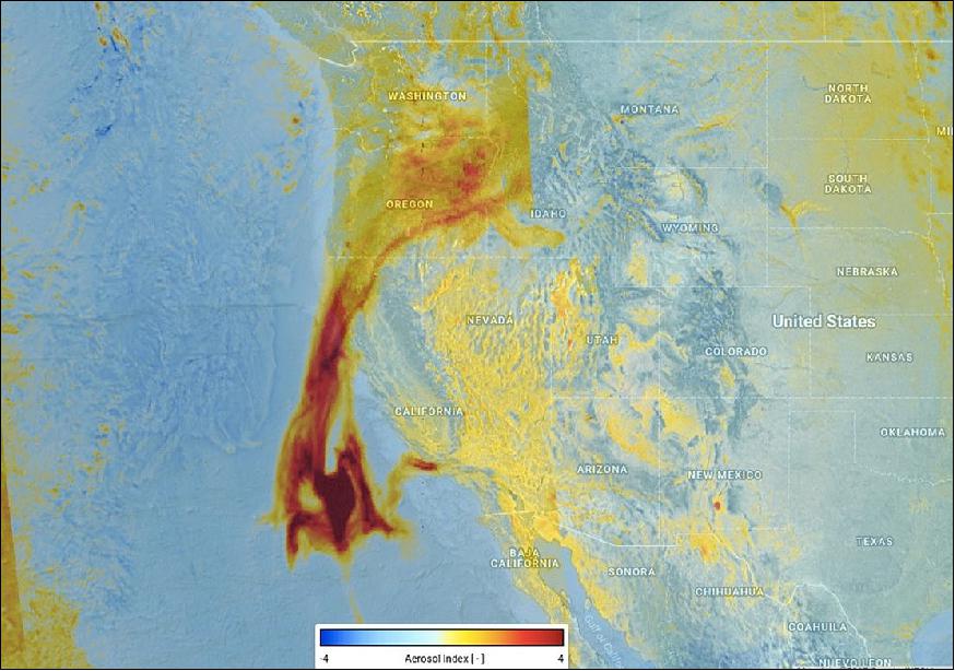 Figure 13: The Sentinel-5P satellite is still in its commissioning phase, so its Tropomi instrument is not yet fully calibrated, but images like these, acquired on 12 Dec., give us a preview of the data to come from the atmosphere-monitoring mission for Europe's Copernicus program (image credit: ESA, the image contains modified Copernicus Sentinel data (2017), processed by KNMI)