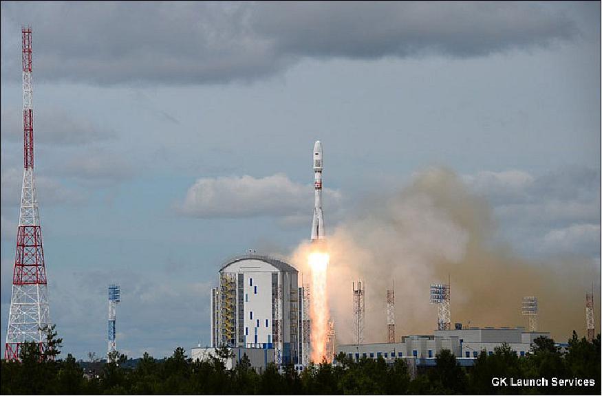 Figure 3: Photo of the Meteor2-2 mission from the Soyuz complex of the Vostochny spaceport (image credit: GK Launch Services, Anatoly Zak)