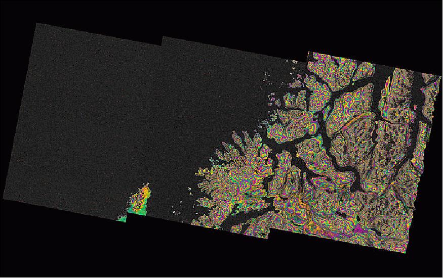 Figure 109: Sentinel-1A IWS image of the northern coast of Norway (image credit: ESA/Norut–SEOM Insarap study)