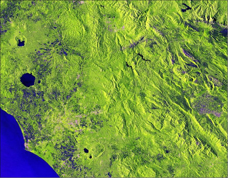 Figure 4: Sentinel-1B captured this image of central Italy on 6 July 2018, is also featured on the Earth from Space video program (image credit: ESA, the image contains modified Copernicus Sentinel data (2018), processed by ESA, CC BY-SA 3.0 IGO)