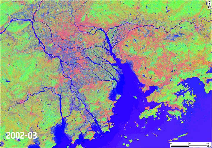 Figure 38: TimeScan product: Pearl River Delta (image credit: DLR) 44)