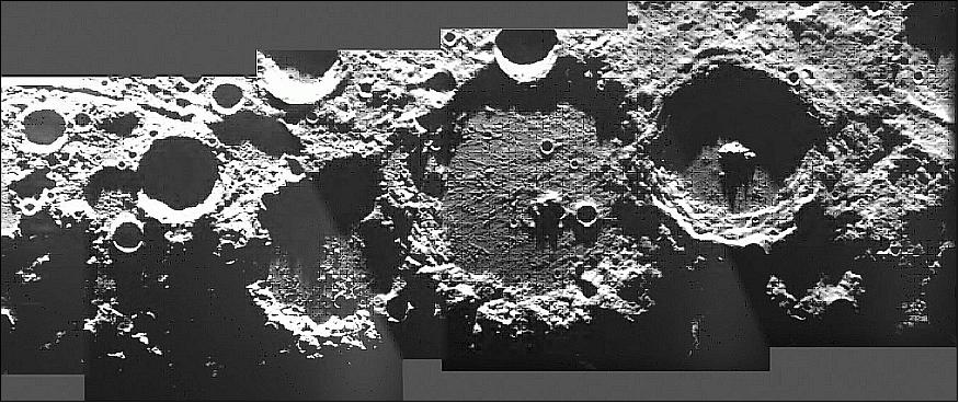Figure 11: Craters on the edge, (image credit: ESA/SMART-1/AMIE camera team/Space Exploration Institute)