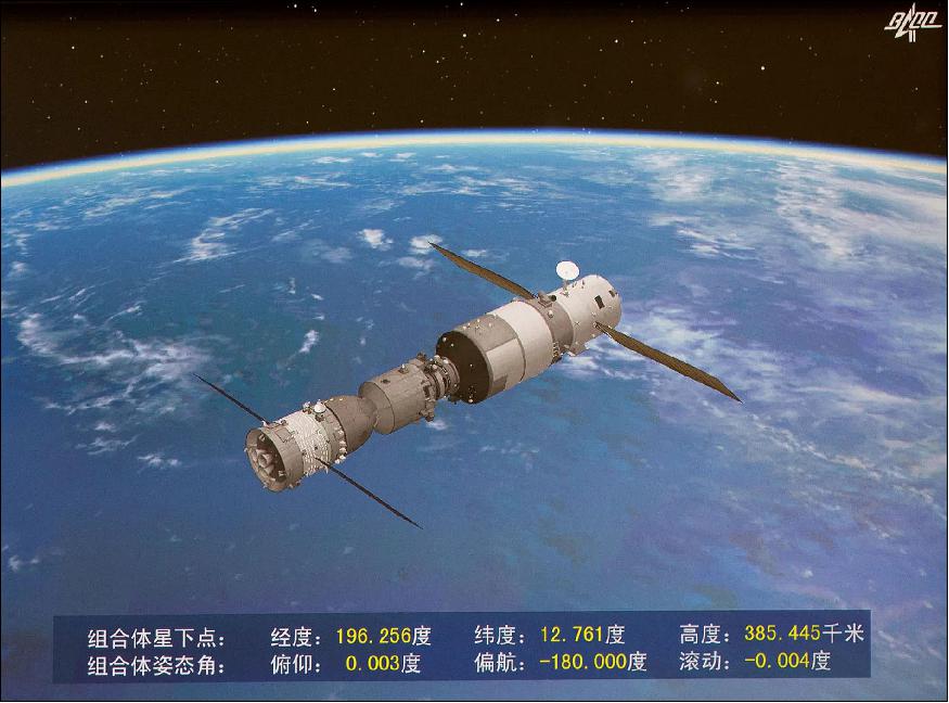 Figure 20: Illustration of the Tiangong-2 space lab in orbit (image credit: CMSA)