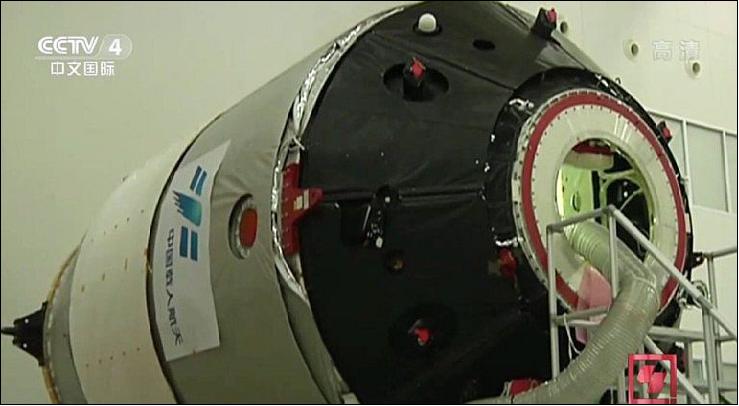 Figure 18: Photo of the Tiangong-2 Experiment Compartment and front hatch connecting to the docking port (image credit: CAST