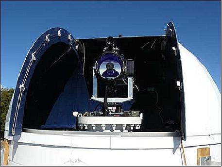 Figure 30: Photo of the 30 cm Meade receive telescope in the MOCAM ground station (image credit: The Aerospace Corporation)
