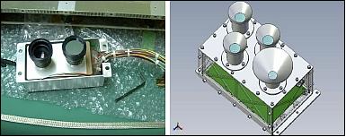 Figure 49: View of the CMOS cameras (left) and photometers (right) of the JEM-GLIMS instrument assembly (image credit: JAXA)