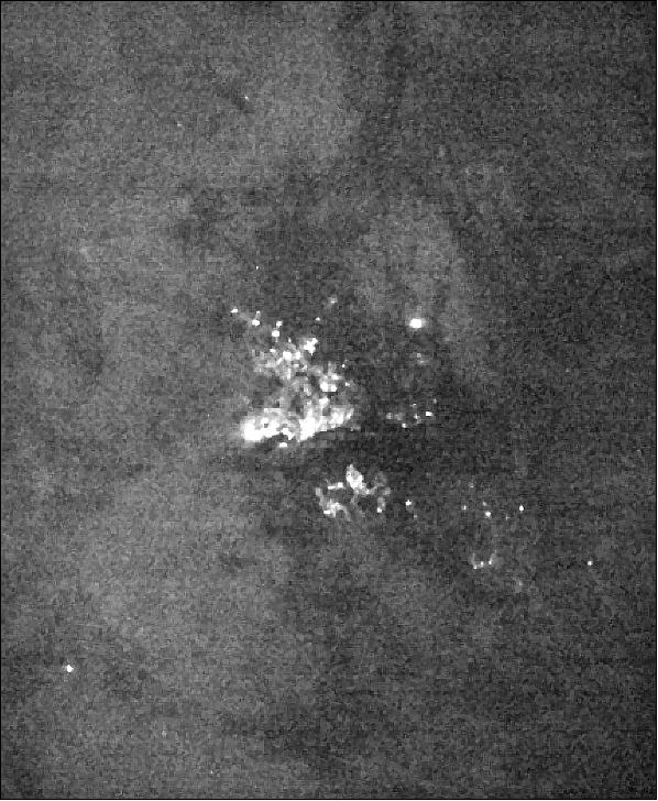 Figure 24: The Singapore region imaged by the CUMULOS SWIR camera on 19 September 2018 at 13:12 UT (image credit: The Aerospace Corporation)