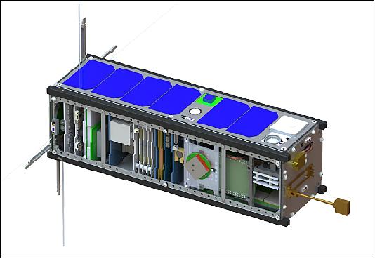 Figure 1: Illustration of the Neutron-1 3U CubeSat (image credit: Neutron-1 Team)