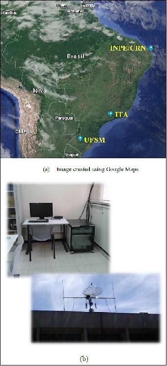 Figure 18: (a) Ground segment locations in Brazil and (b) ITA Ground Station (image credit: ITASat Team)