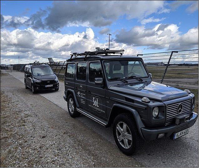 Figure 1: This pair of testbed vehicles went out on the road in Germany to simulate the way we are all likely to be using 5G positioning services in the future (image credit: DLR/GMV)