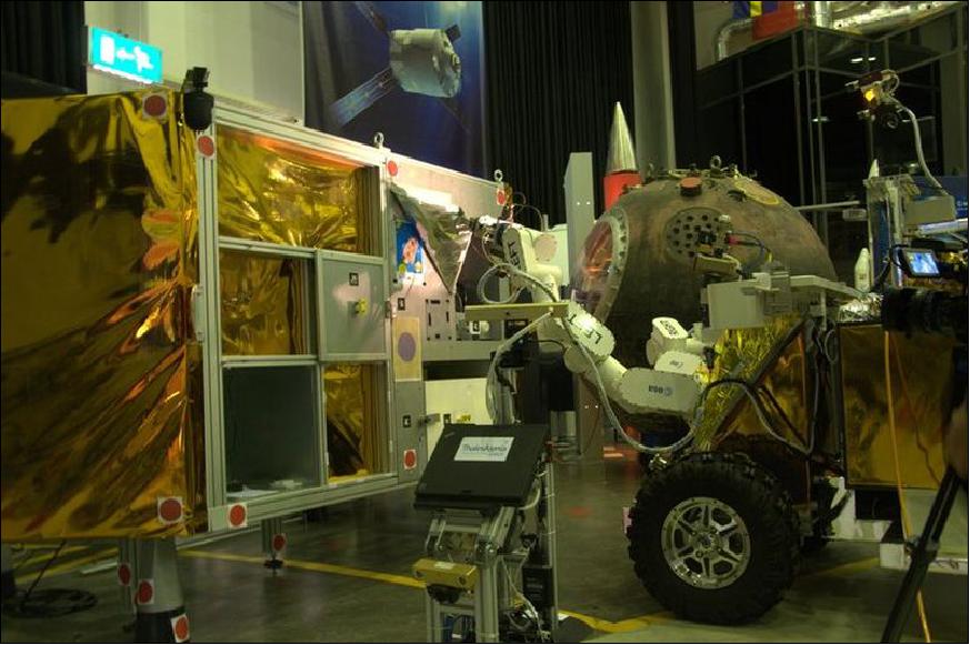 Figure 15: Andreas commanded the Eurobot rover from the ISS and drove the rover to repair a mockup lunar base in the Netherlands (image credit: ESA) 20)