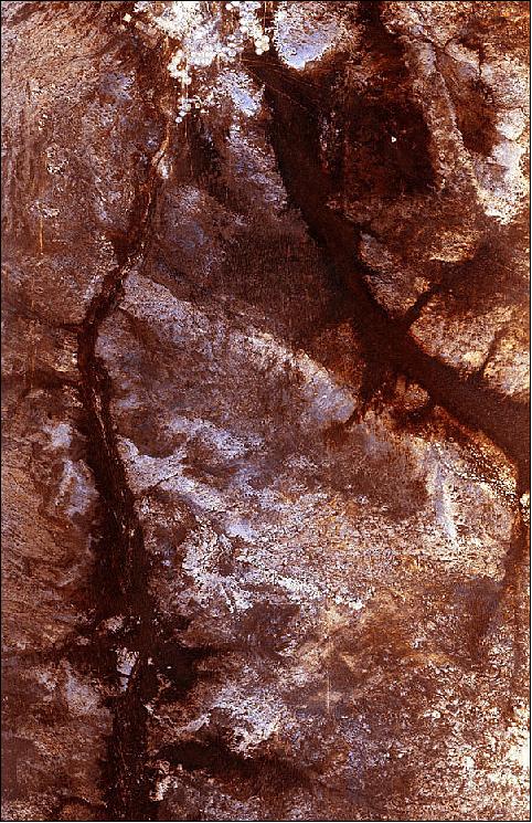 Figure 10: Space Radar Image of Wadi Kufra, Libya. The ability of a sophisticated radar instrument to image large regions of the world from space, using different frequencies that can penetrate dry sand cover, produced the discovery in this image: a previously unknown branch of an ancient river, buried under thousands of years of windblown sand in a region of the Sahara Desert in North Africa. This area is near the Kufra Oasis in southeast Libya, centered at 23.3 degrees north latitude, 22.9 degrees east longitude. The image was acquired by the Spaceborne Imaging Radar-C/X-band Synthetic Aperture (SIR-C/X-SAR) imaging radar when it flew aboard the space shuttle Endeavour on its 60th orbit on October 4, 1994. This SIR-C image reveals a system of old, now inactive stream valleys, called "paleodrainage systems (image credit: NASA/JPL)