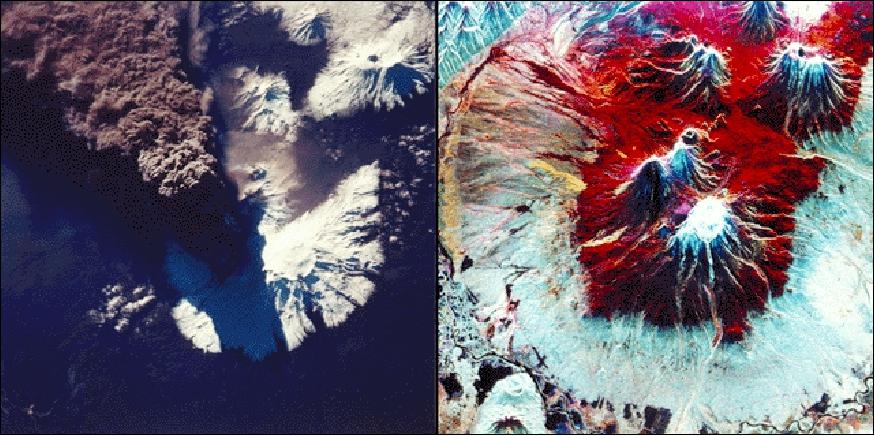 Figure 8: Comparison of optical (left) and SAR images of the Kamchatka region Russia (image credit: DLR)