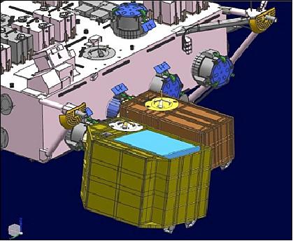 Figure 3: HISUI EPS (Exposed Payload System) attached to Port 8 of the ISS/JEM/EF (image credit: HISUI Team)