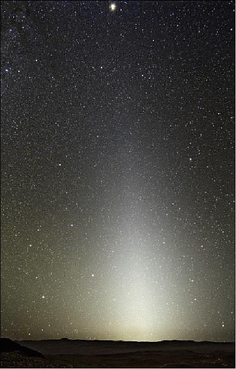 Figure 1: Zodiacal light seen from Paranal, Chile (image credit: ESO, Y. Beletsky)