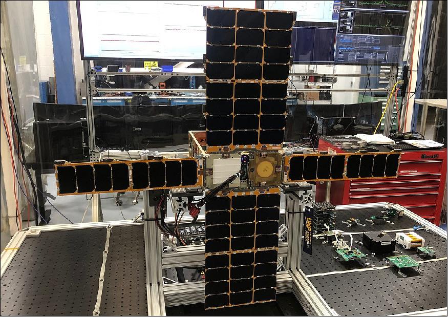 Figure 6: A photo of the VPM with solar panels deployed (image credit: AFRL)