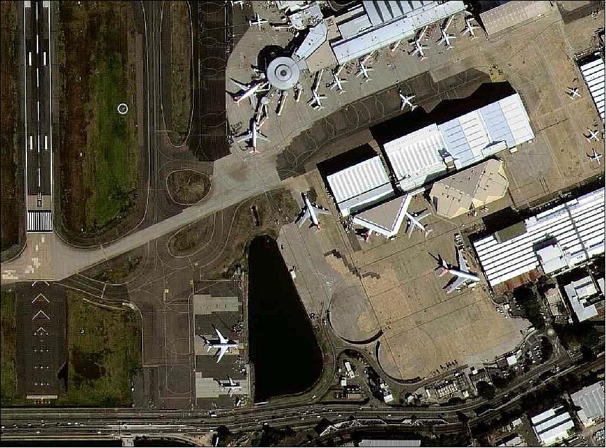 Figure 17: This 1m resolution pan-sharpened image, taken on 31st July 2015, is an extract showing the airport in Sydney, Australia (image credit: SSTL)