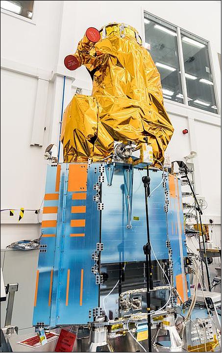 Figure 14: Photo of the SSTL-S1 satellite under construction at SSTL's Guildford UK site (image credit SSTL/Kathryn Graham)