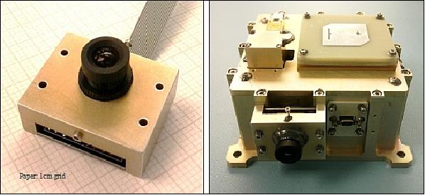 Figure 37: Camera assembly (left) and SSBV CubeSat ADCS experiment (right) on TechDemoSat-1 (image credit: SSBV)