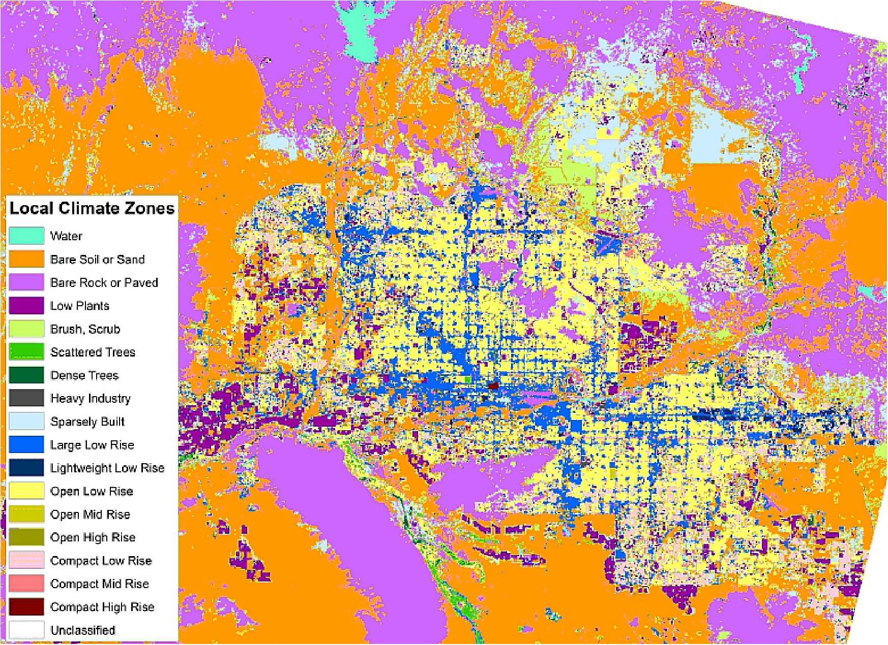 Figure 3: Local climate zone map of phoenix, AZ – taken from our MDR slideshow (image credit: ASU)
