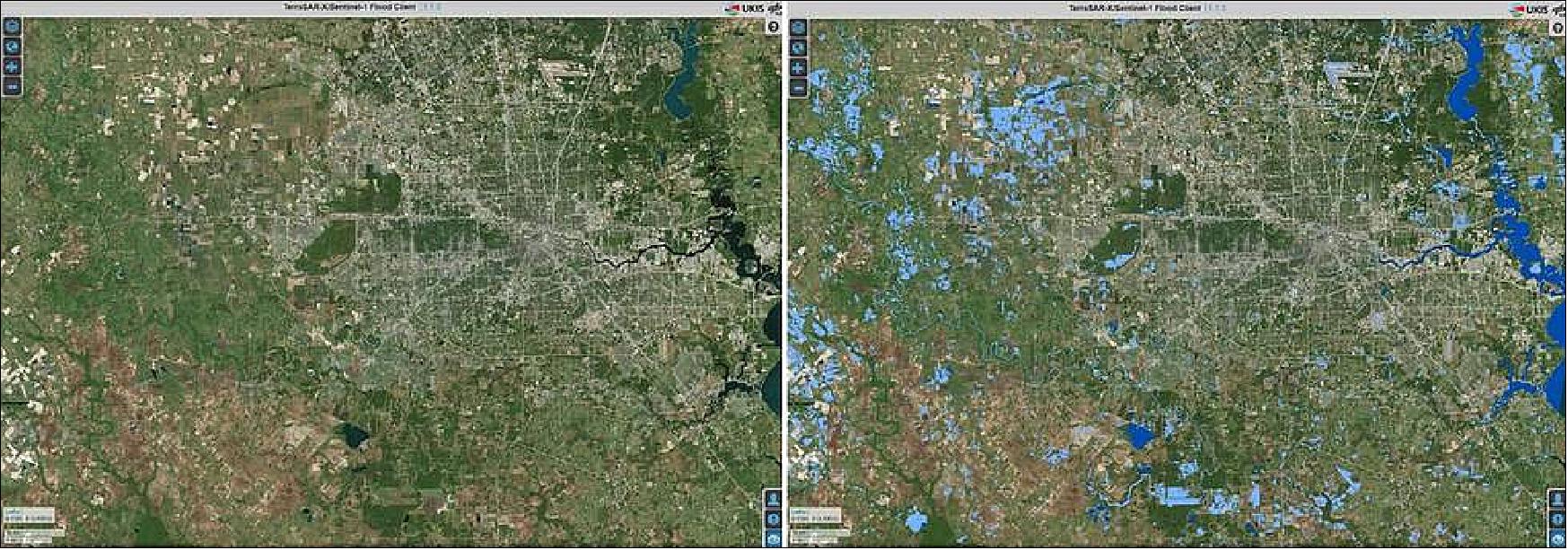 Figure 95: DLR provided before and after satellite data for Hurricane Harvey (image credit: DLR)