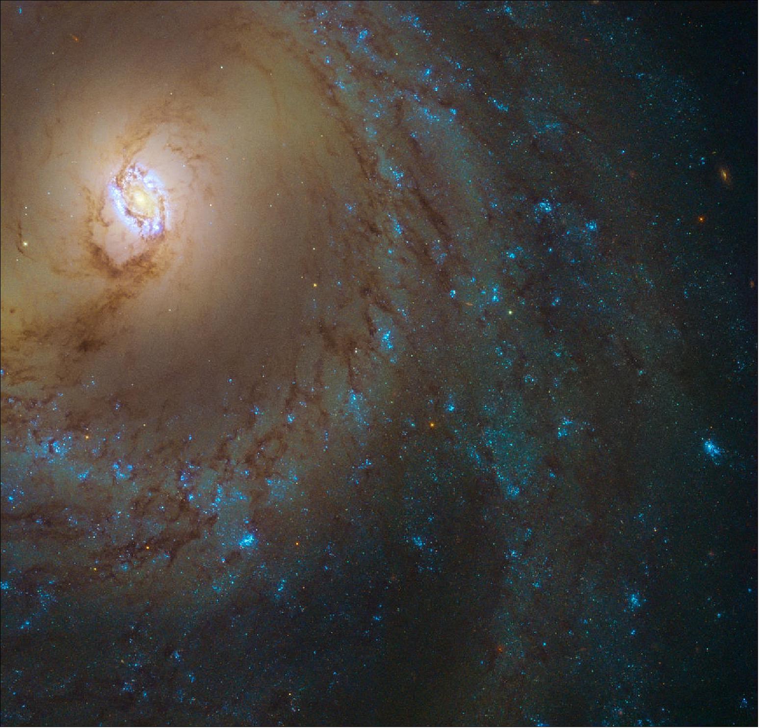 Figure 17: This Hubble image reveals a detailed view of part of the spiral galaxy Messier 95 (image credit: ESA/Hubble & NASA; CC BY 4.0)