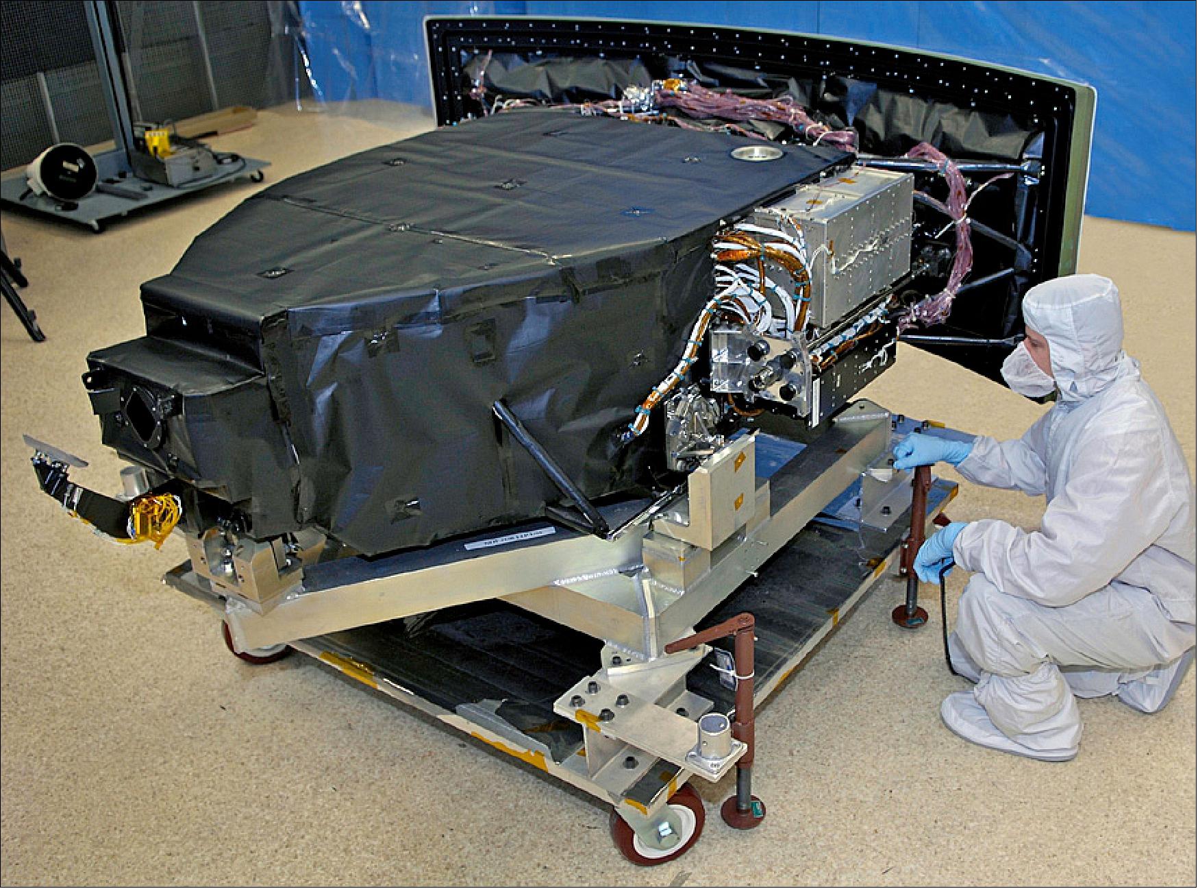 Figure 64: The Wide Field Camera 3 is inspected and readied for flight aboard STS‐125 (image credit: NASA)