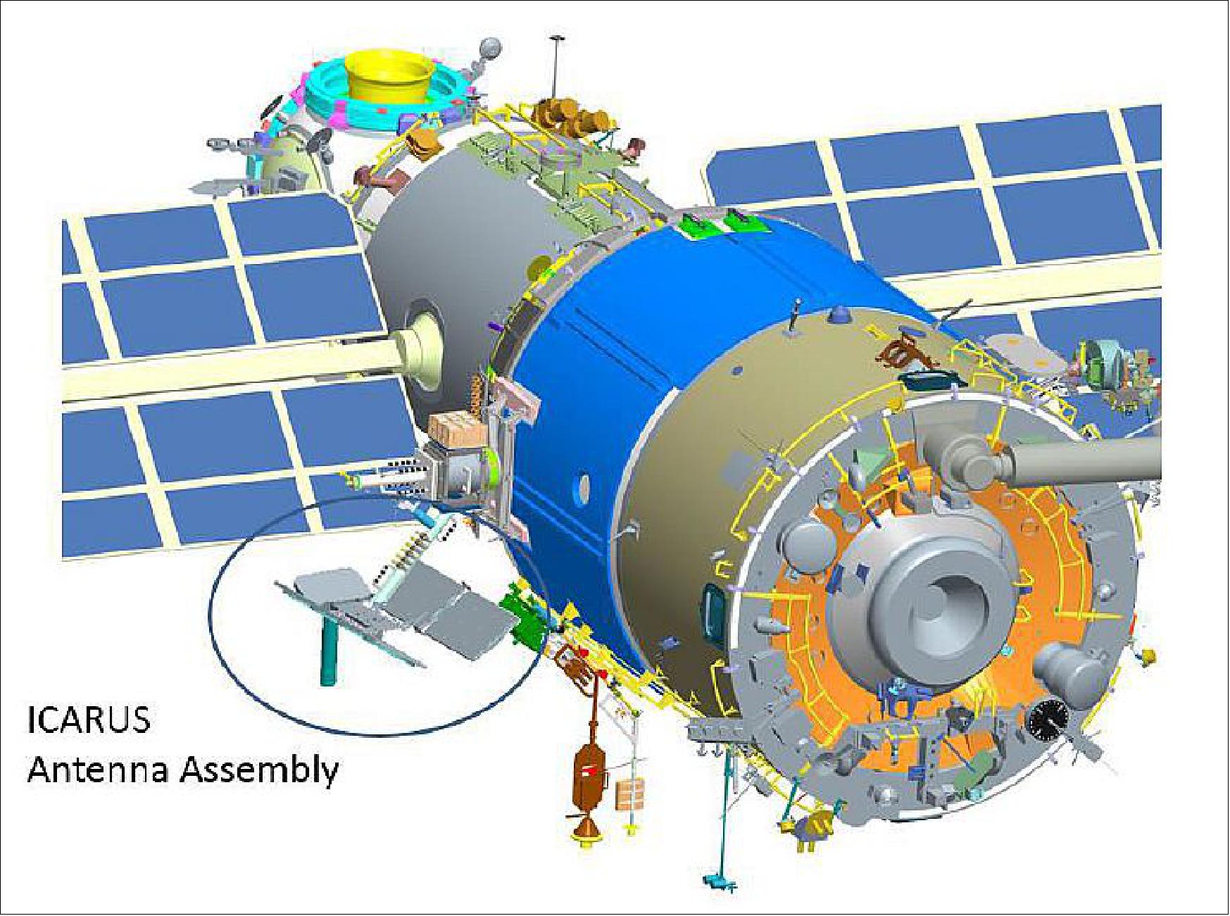 Figure 15: The ICARUS antenna accommodation site is on the Service Module of the ISS Russian Segment (image credit: ICARUS consortium)