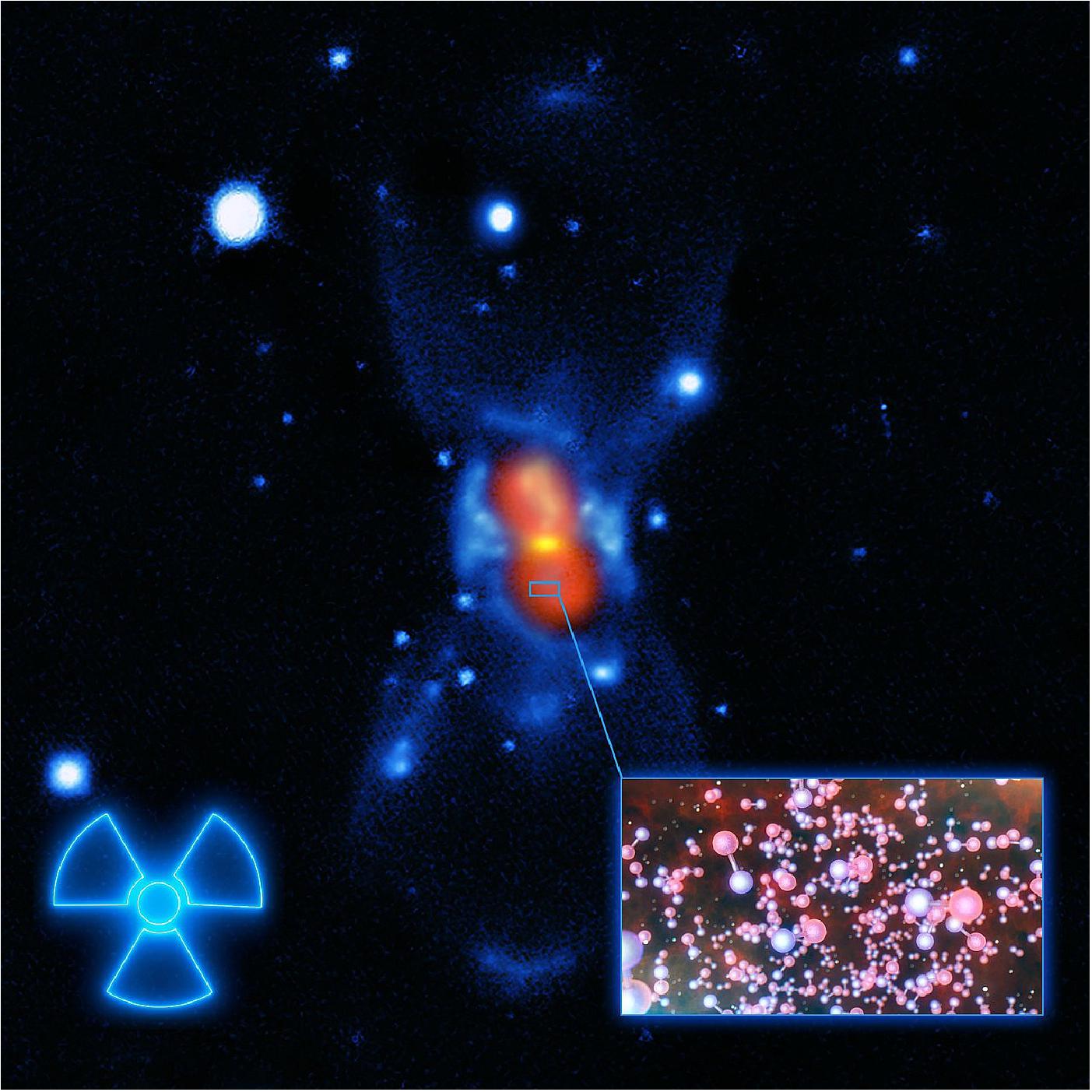 Figure 18: Artist's impression of radioactive molecules in CK Vulpeculae (image credit: ESO)