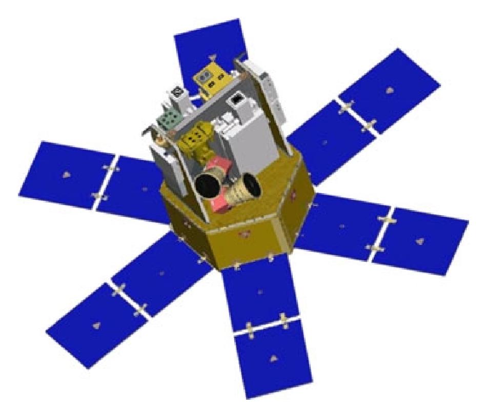 Figure 1: The SORCE spacecraft illustration (image credit: NASA)