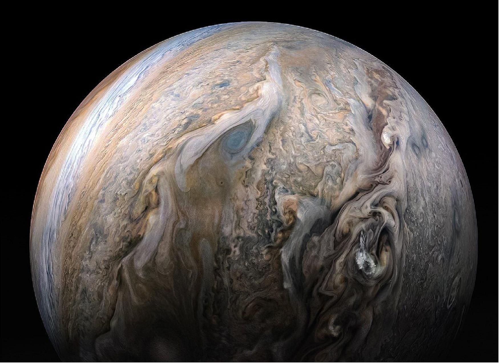 Figure 18: An image of Jupiter (image credit: NASA/JPL-Caltech/SwRI/MSSS/Kevin M. Gill)