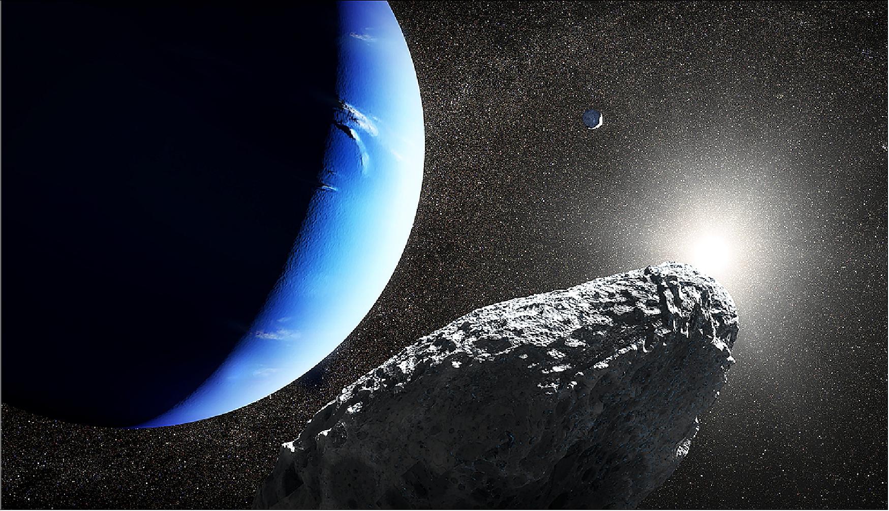Figure 69: Artist's concept of Neptune's Moon Hippocamp [image credit: NASA, ESA, and J. Olmsted (STScI)]